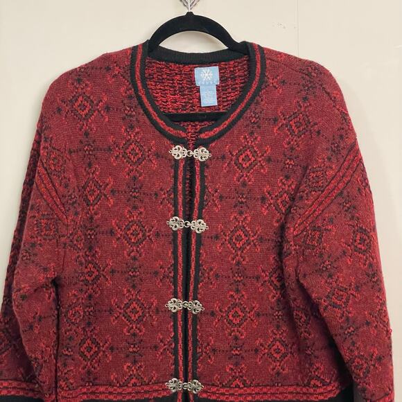 Vintage XL Frost long sleeve jacket embroidered floral cottagecore knit cardigan - Picture 2 of 12